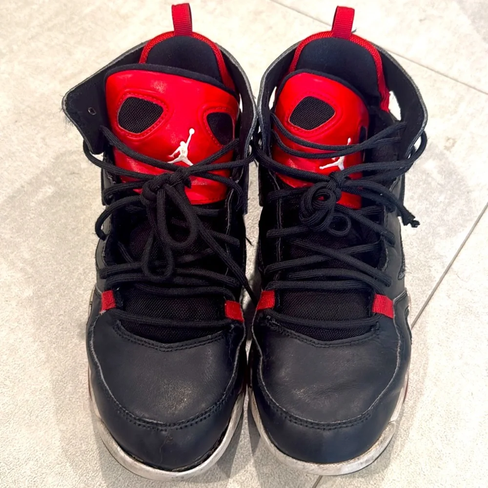 Nike Jordan Black and Red High-Top Basketball Sneakers